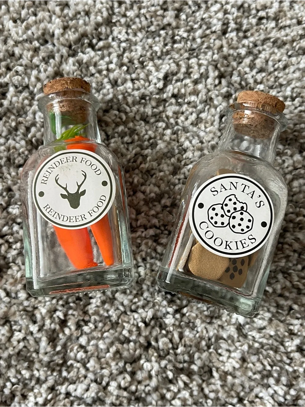 Target Holiday Mini Glass Bottles Set with Carrots and Cookies